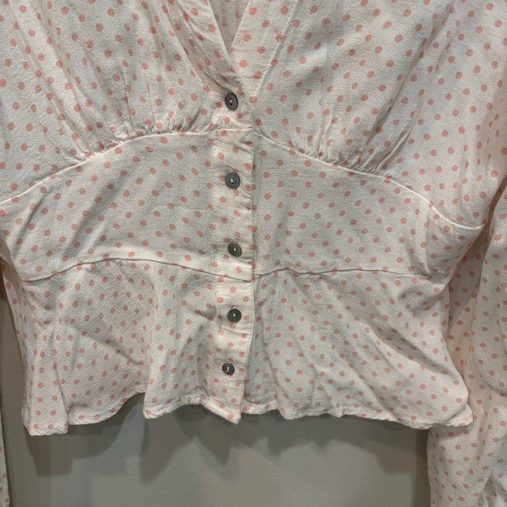 Free People Love Street Pink Ivory Top Women’s Size Medium - Picture 5 of 10